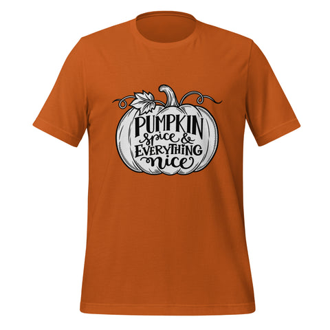 Pumpkin Spice & Everything Nice T-Shirt - Fall Pumpkin Graphic Tee - Image 13