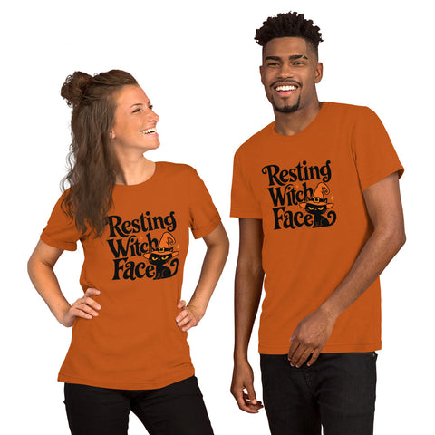 Resting Witch Face T-Shirt - Funny Halloween Black Cat Graphic Tee - Image 12