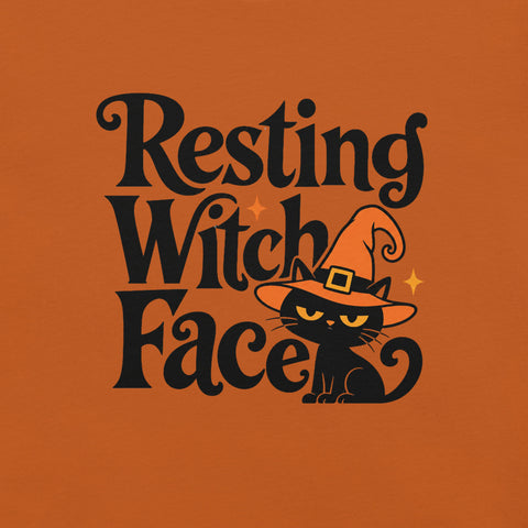 Resting Witch Face T-Shirt - Funny Halloween Black Cat Graphic Tee - Image 10