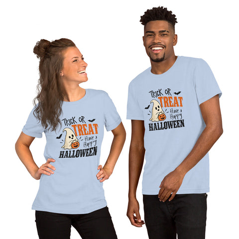 Trick or Treat Have a Happy Halloween T-Shirt - Cute Ghost and Pumpkin Graphic Tee - Image 36