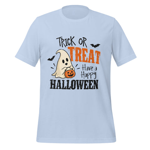 Trick or Treat Have a Happy Halloween T-Shirt - Cute Ghost and Pumpkin Graphic Tee - Image 33
