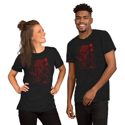 Cyberpunk Japan Samurai T-Shirt – Red Japanese Warrior Graphic T-Shirt - Image 20