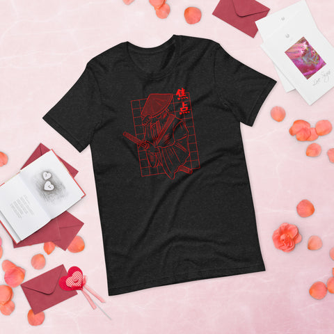 Cyberpunk Japan Samurai T-Shirt – Red Japanese Warrior Graphic T-Shirt - Image 14
