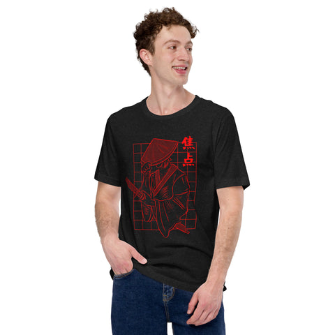 Cyberpunk Japan Samurai T-Shirt – Red Japanese Warrior Graphic T-Shirt - Image 13