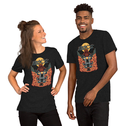 Cyberpunk Samurai Motorcycle T-Shirt – Japanese Biker Graphic Tee - Image 4