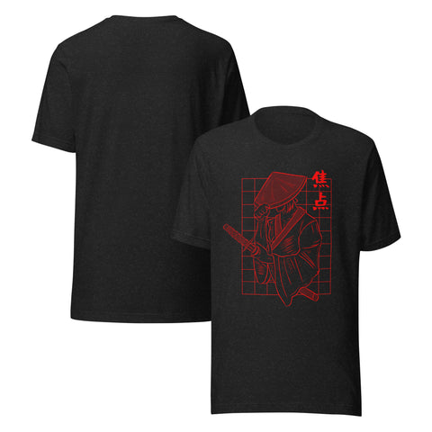 Cyberpunk Japan Samurai T-Shirt – Red Japanese Warrior Graphic T-Shirt - Image 3