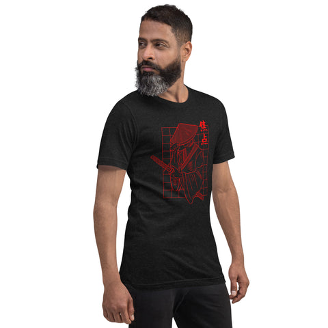 Cyberpunk Japan Samurai T-Shirt – Red Japanese Warrior Graphic T-Shirt - Image 19