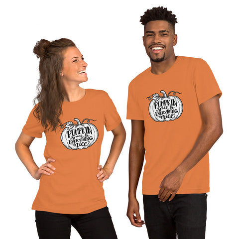 Pumpkin Spice & Everything Nice T-Shirt - Fall Pumpkin Graphic Tee - Image 24