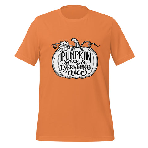 Pumpkin Spice & Everything Nice T-Shirt - Fall Pumpkin Graphic Tee - Image 21