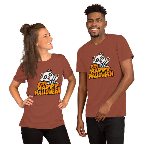 Happy Halloween T-Shirt - Cute Skeleton Panda and Pumpkin Graphic Tee - Image 8