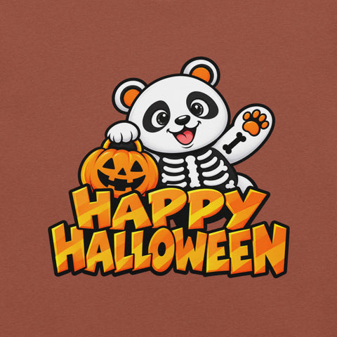 Happy Halloween T-Shirt - Cute Skeleton Panda and Pumpkin Graphic Tee - Image 6