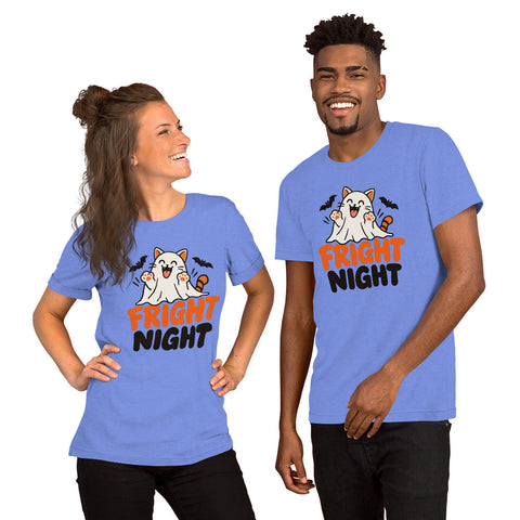 Fright Night T-Shirt - Cute Halloween Ghost Cat and Bats Graphic Tee - Image 20