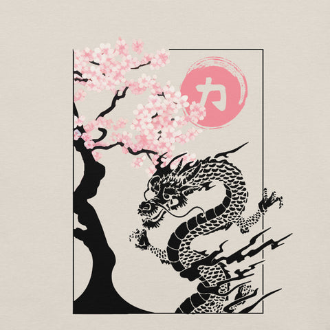 Japanese Dragon & Cherry Blossom T-Shirt – Asian Art Graphic T-Shirt - Image 24