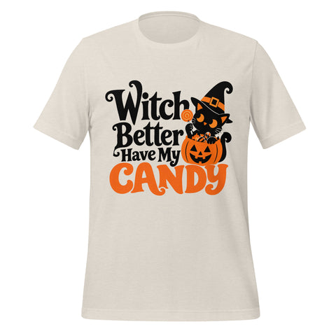 Witch Better Have My Candy T-Shirt - Cute Halloween Witch Cat and Pumpkin Graphic Tee - Image 37