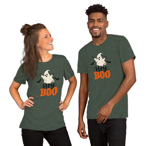 Hey Boo T-Shirt - Cute Halloween Ghost and Bats Graphic Tee - Image 12