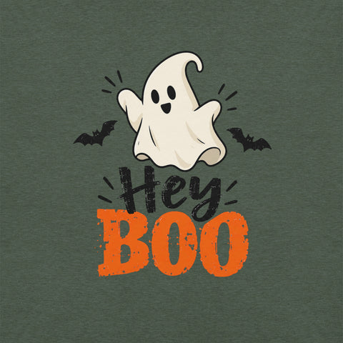 Hey Boo T-Shirt - Cute Halloween Ghost and Bats Graphic Tee - Image 10
