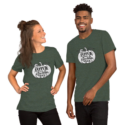 Pumpkin Spice & Everything Nice T-Shirt - Fall Pumpkin Graphic Tee - Image 12