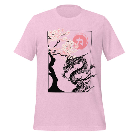 Japanese Dragon & Cherry Blossom T-Shirt – Asian Art Graphic T-Shirt - Image 9