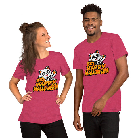 Happy Halloween T-Shirt - Cute Skeleton Panda and Pumpkin Graphic Tee - Image 16