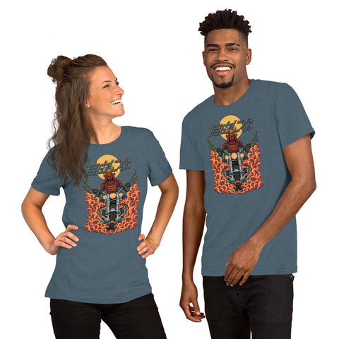 Cyberpunk Samurai Motorcycle T-Shirt – Japanese Biker Graphic Tee - Image 24
