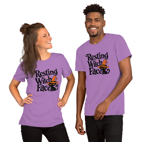 Resting Witch Face T-Shirt - Funny Halloween Black Cat Graphic Tee - Image 24