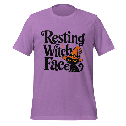 Resting Witch Face T-Shirt - Funny Halloween Black Cat Graphic Tee - Image 21