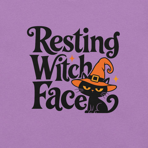Resting Witch Face T-Shirt - Funny Halloween Black Cat Graphic Tee - Image 22