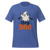Hey Boo T-Shirt - Cute Halloween Ghost and Bats Graphic Tee