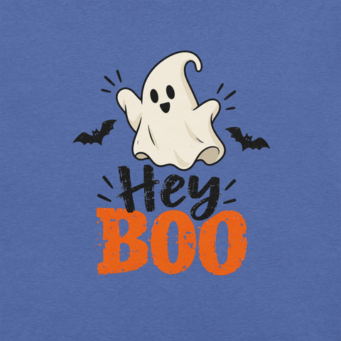 Hey Boo T-Shirt - Cute Halloween Ghost and Bats Graphic Tee - Image 2