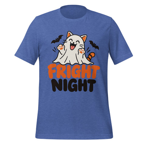 Fright Night T-Shirt - Cute Halloween Ghost Cat and Bats Graphic Tee - Image 13