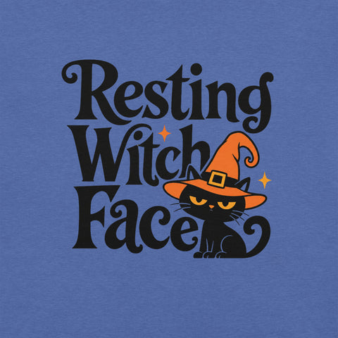 Resting Witch Face T-Shirt - Funny Halloween Black Cat Graphic Tee - Image 14