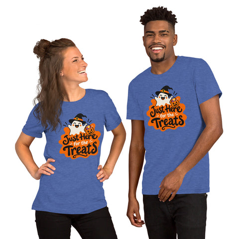 Just Here for the Treats T-Shirt - Cute Halloween Ghost and Candy Graphic Tee - Image 20
