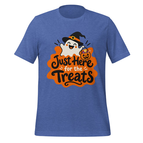 Just Here for the Treats T-Shirt - Cute Halloween Ghost and Candy Graphic Tee - Image 17