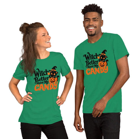 Witch Better Have My Candy T-Shirt - Cute Halloween Witch Cat and Pumpkin Graphic Tee - Image 12