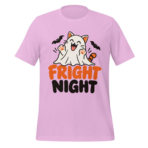 Fright Night T-Shirt - Cute Halloween Ghost Cat and Bats Graphic Tee - Image 21