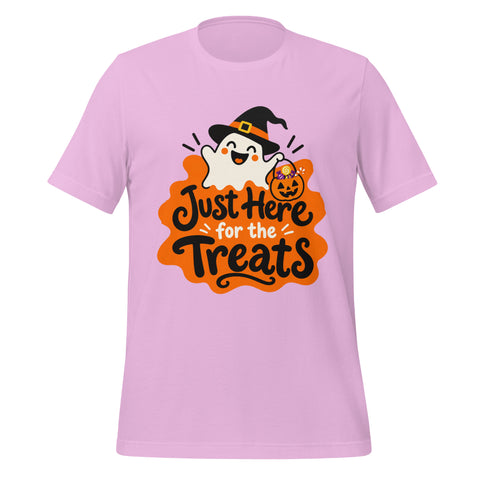 Just Here for the Treats T-Shirt - Cute Halloween Ghost and Candy Graphic Tee - Image 33