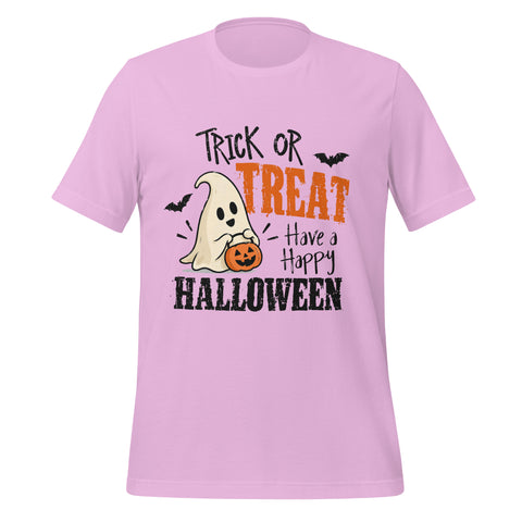 Trick or Treat Have a Happy Halloween T-Shirt - Cute Ghost and Pumpkin Graphic Tee - Image 25