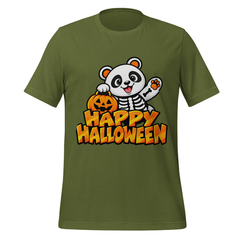 Happy Halloween T-Shirt - Cute Skeleton Panda and Pumpkin Graphic Tee - Image 9