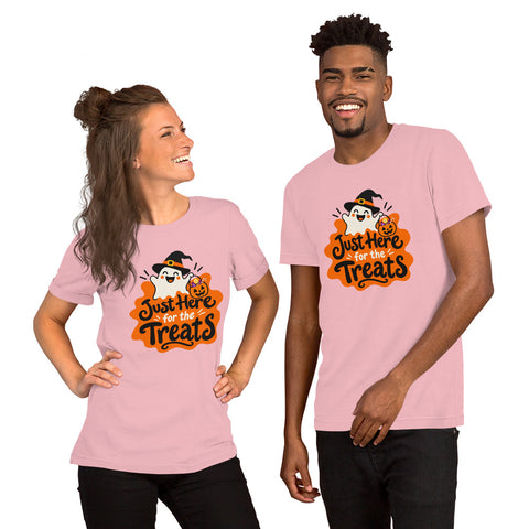 Just Here for the Treats T-Shirt - Cute Halloween Ghost and Candy Graphic Tee - Image 40