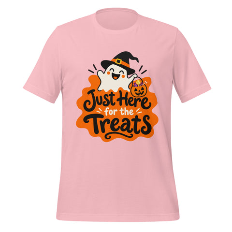 Just Here for the Treats T-Shirt - Cute Halloween Ghost and Candy Graphic Tee - Image 37
