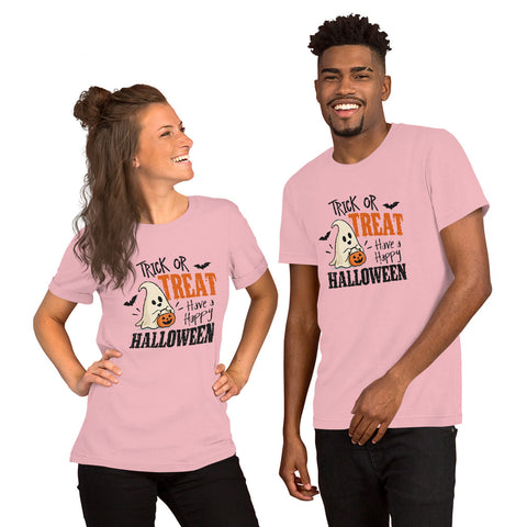 Trick or Treat Have a Happy Halloween T-Shirt - Cute Ghost and Pumpkin Graphic Tee - Image 32