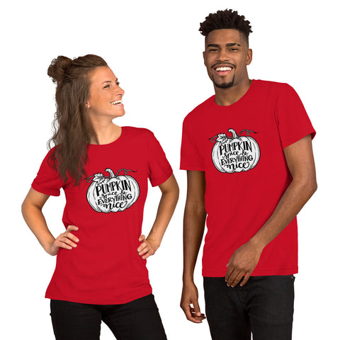 Pumpkin Spice & Everything Nice T-Shirt - Fall Pumpkin Graphic Tee - Image 8