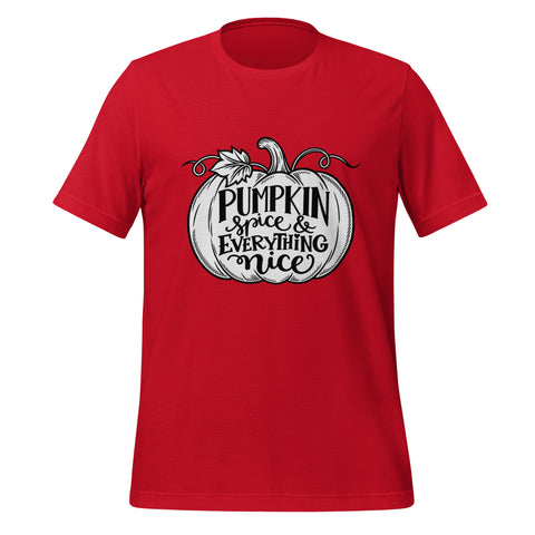 Pumpkin Spice & Everything Nice T-Shirt - Fall Pumpkin Graphic Tee - Image 5