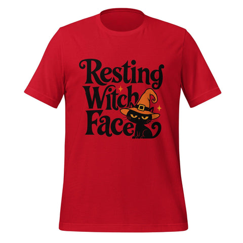 Resting Witch Face T-Shirt - Funny Halloween Black Cat Graphic Tee - Image 5
