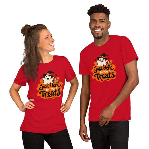 Just Here for the Treats T-Shirt - Cute Halloween Ghost and Candy Graphic Tee - Image 8