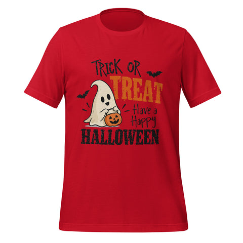 Trick or Treat Have a Happy Halloween T-Shirt - Cute Ghost and Pumpkin Graphic Tee - Image 5