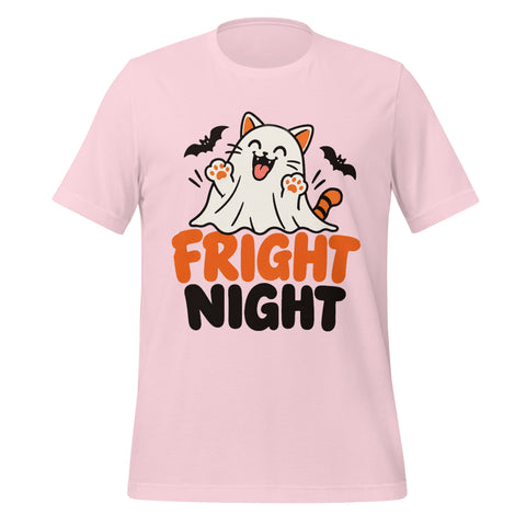 Fright Night T-Shirt - Cute Halloween Ghost Cat and Bats Graphic Tee - Image 33