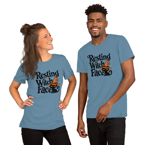 Resting Witch Face T-Shirt - Funny Halloween Black Cat Graphic Tee - Image 20