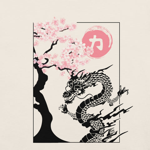Japanese Dragon & Cherry Blossom T-Shirt – Asian Art Graphic T-Shirt - Image 36