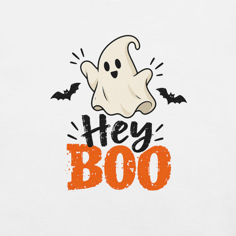 Hey Boo T-Shirt - Cute Halloween Ghost and Bats Graphic Tee - Image 42